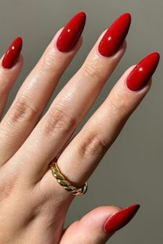 Cute Red Nails, Red Acrylic Nails, Valentine's Day Nails, Best Acrylic Nails