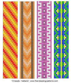 four different colors of beaded bracelets