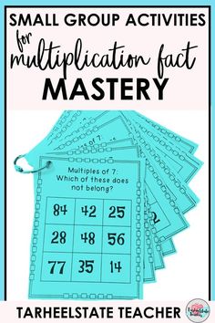 small group activities for multiplication fact mystery to help students practice number identification