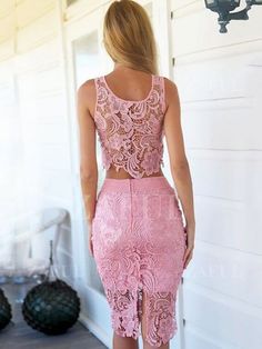 Short Dress Jewel Neck 2 Pieces Lace Dress on Luulla Knee Length Cocktail Dress, Cocktail Dresses Online, Prom Dresses Two Piece, Dress Stores Online, Prom Dresses Online, Bodycon Dress Parties, Two Piece Dress, Piece Dress, Guest Dresses