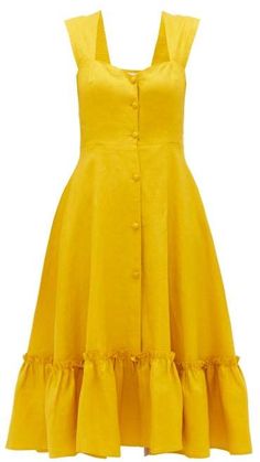 Camilla Dress, Frock Fashion, African Dresses For Women, 가을 패션, Linen Dresses, Classy Dress, African Dress, Linen Dress, Yellow Dress