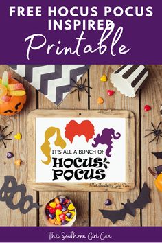 Hocus Pocus printable Hocus Pocus Everybody Focus Door, Halloween Printables Free Hocus Pocus, Hocus Pocus Spells Printable, Hocus Pocus Food Labels, Hocus Pocus Office Decorations, Free Hocus Pocus Printables, Hocus Pocus Printable Free, Hocus Pocus Template, Hocus Pocus Cookies Decorated