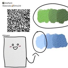 an image of a qr code with two different colors and one has a smiling face