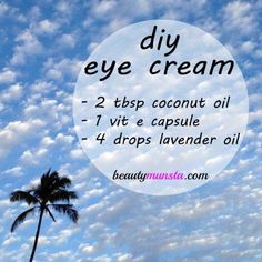 Diy Eye Cream, Diy Coconut, Eye Wrinkles, Creme Anti Age, Anti Aging Creme