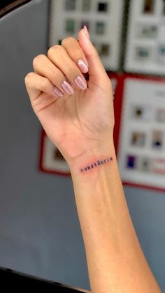 Inner Wrist Tattoos, Memento Mori Tattoo, Minimalist Tattoo Ideas, Beachy Nails, Hidden Tattoos, Hand Tats, Leg Tattoos Women, Women's Tattoo, Classy Tattoos