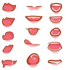 a bunch of different shapes and sizes of lips