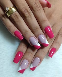 Fancy Nails Designs, Work Nails, Popular Nails, Pink Acrylic Nails, Hot Nails, Long Red, Nail Art Hacks, Fancy Nails