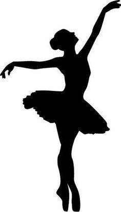 a black and white silhouette of a ballerina