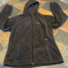 Columbia Jacket Hoodie, Columbia Jackets, Hoodie Jacket, Large Black, Fleece Jacket, Columbia, Jackets & Coats, Jackets For Women