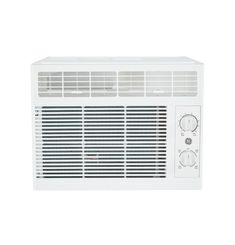 a white window air conditioner on a white background