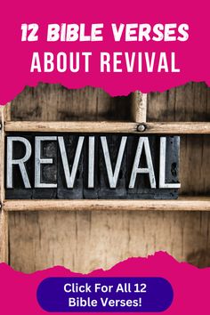 a bible verse about revival is displayed on a shelf with the words revival above it