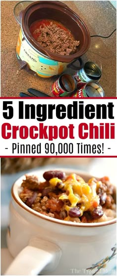 the recipe for this crockpot chili is so easy to make