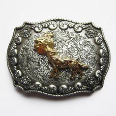 Western Wolf Rodeo Double Color Cowboy Metal Fashion Belt Buckle Bull Rodeo, Rodeo Belt Buckles, Cowboy Buckle, Skull Belt Buckle, Longhorn Bull, Cowboy Belt Buckles, Cowboy Gifts, Nice Belts, Cowboy Rodeo