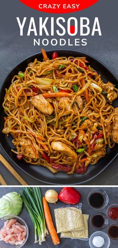 Japanese Pan Noodles Copycat, Yakisoba Noodles Recipe, Yakisoba Recipe, Chicken Yakisoba, Ramen Noodle Recipes Easy, Yakisoba Noodles, Japanese Noodle Dish, Soba Noodles Recipe, Chicken Noodle Casserole