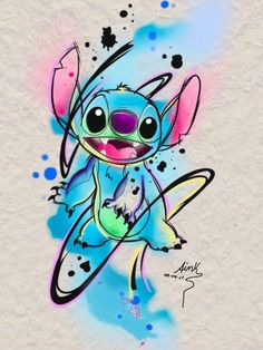 an image of a cartoon character with paint splattered on it