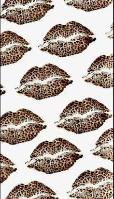 a pattern of leopard print lips on a white background