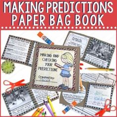 the making instructions paper bag book is shown with scissors and crayons on it