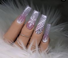 December Nails, Winter Nails Acrylic, Acrylic Nails Coffin Short, Short Acrylic Nails Designs, Acrylic Nails Coffin, Xmas Nails, Coffin Nails Designs