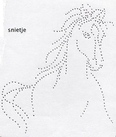 the horse is drawn on paper with dots