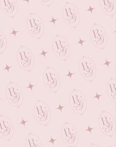 a pink background with silver stars and the letter b in it's center is shown