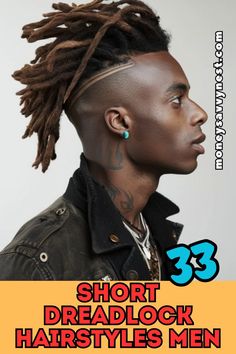 Discover unique short dreadlock hairstyles for men! From braided dreadlocks to natural locs for black men, these trendy styles are perfect for modern fashion with easy maintenance and bold looks. Dreads Styles Black, Men Dread Styles, Natural Locs, Loc Styles For Men