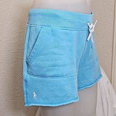 Polo Ralph Lauren Cotton Blend Sweat Shorts - Nwot - Never Worn Light Blue Cotton Sporty Shorts, Sporty Light Blue Cotton Shorts, Light Blue Fitted Casual Shorts, Light Blue Lounge Shorts With Pockets, French Terry Shorts, Polo Ralph Lauren Women, Polo Ralph Lauren Shorts, Light Blue Shorts, Black Jean Shorts