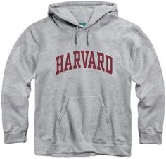 a gray hoodie with harvard on the front and maroon lettering that says harvard in red