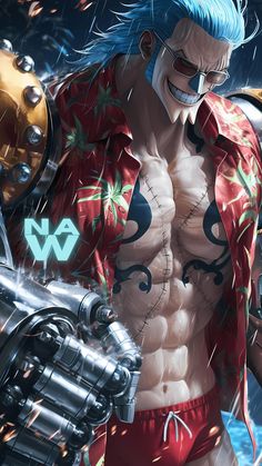 Franky One Piece Fanart, One Piece Franky, Franky One Piece, Bleach Anime Ichigo, One Piece Series, One Piece Cartoon, Crazy Wallpaper, Cool Anime Backgrounds, One Peice Anime