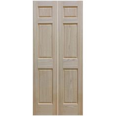 two wooden doors are open on a white background