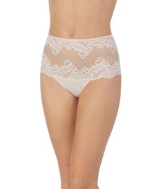 From Le Mystere, this thong features:Pattern stretch lace fabricationFlattering high waist cutElastic waistbandMinimal rear coverageCotton gussetNylon/spandexHand washImported. Feminine Lace Seamless Bottoms, Lace Fitted Bottoms With Lined Body, Fitted Lace Bottoms With Lined Body, Feminine Seamless Lace Bottoms, Fitted High-cut Leg Bottoms With Delicate Lace, Fitted Bottoms With Delicate Lace And High-cut Leg, Stretch Lace Shapewear With Lace Trim, Feminine Seamless String Bottoms, Seamless Lace Brief Bottoms