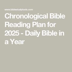 the chronological bible reading plan for 205 - daily bible in a year