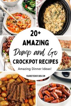 the top 20 amazing dump and go crockpot recipes to make dinner in minutes