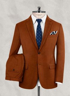 Italian Wool Cashmere Ginger Orange Suit Khaki Suit, Orange Suit, Groom Wedding Attire, Brown Suits, Green Suit, Custom Suit, Suits And Jackets, Groom Outfit, Update Your Wardrobe