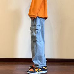 Wiaofellas Blue Black Baggy Jeans Men Fashion Pocket Cargo Jeans Men Japanese Streetwear Hip-hop Loose Straight Denim Pants Mens Trousers Black Baggy Jeans Men, Cargo Jeans Men, Jeans Men Fashion, Baggy Jeans Men, Suit Fashion Men's, Harajuku Jacket, Black Baggy Jeans, Polo Suits, Denim Pants Mens