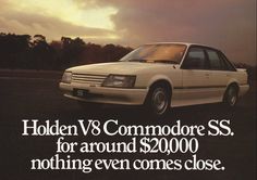 an advertisement for a car with the words hidden v's commodore sss for around $ 20000 nothing even comes close