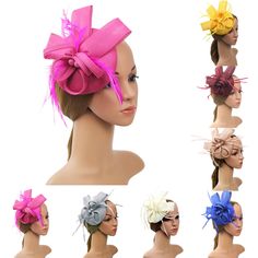 New Women Girls Fascinators Hat Dual-Use Cocktail Tea Party Headband Flower Mesh Feathers Hair Clip Elegant Fascinator, Wedding Frocks, Wedding Hair Clip, Elegant Headband, Hat Headband, Wedding Headdress, Tea Party Wedding, Feather Hair Clips, Party Headband