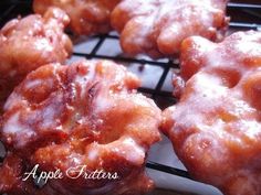 there are several donuts that have been fried on the grill and glazed with icing