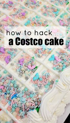 How to easily customize a Costco cake. Cheap Costco cake hack. Publix Birthday Cakes Ideas, Store Cake Hack, Store Bought Cake Decorating Hacks, Costco Birthday Cake Hack, Walmart Cake Hack, How To Make A Store Bought Cake Look Fancy, Diy Costco Cake, Costco Cake Decorated At Home, How To Decorate Store Bought Cake