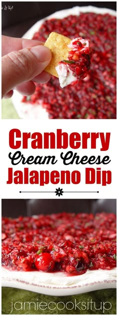 cranberry cream cheese jalapeno dip is an easy appetizer