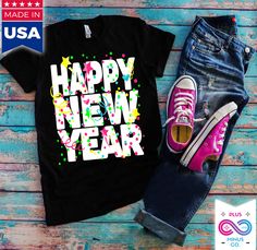 Happy New Year 2022 T-,New Year Shirt, Happy New Year 2022, 2022 New Year Shirt, 2022 Shirt, New Years Eve Shirts, Finally New Year The unisex soft-style t-shirt puts a new spin on casual comfort. Made from very soft materials, this tee is 100% cotton for solid colors. Heather colors and sports grey include polyester. The shoulders have twill tape for improved durability. There are no side seams. The collar is made with ribbed knitting to prevent curling damage. .: 100% Cotton (fiber content may New Year Shirt Design, New Years Eve Shirts, New Years Eve Shirt, New Year Shirt, Happy New Year 2022, New Year 2022, New Years Shirts, New Year Party, Plus And Minus