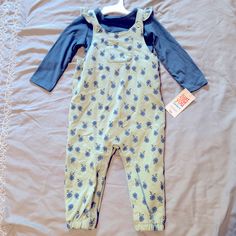 Carter’s Flower Overalls Set With Long Sleeve Undershirt Light Blue Floral Print Sets For Spring, Cotton Playtime Sets With Floral Print, Cotton Floral Print Playtime Sets, Casual Floral Print Playtime Sets, Casual Floral Print Sets For Playtime, Flower Overalls, Red Overalls, Distressed Overalls, Jumper Denim