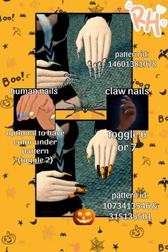 an image of halloween nails and pumpkins