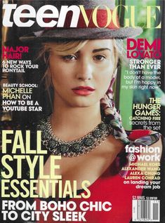 a magazine cover with a woman wearing a hat