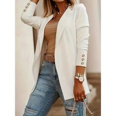 Womens Blazer Coat, Fall Blazer, Mode Tips, Blazer Casual, Elegant Blazers, Ladies Blazer, Lightweight Blazer, Womens Blazers, Long Sleeve Blazers