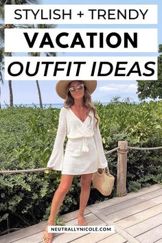 trendy summer vacation outfit ideas and beach outfits for women Trendy Beach Outfits, Spring Trends Outfits, Vacay Outfits, Trendy Beach, Grooming Tips, Resort Vacation