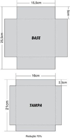 two boxes with the measurements for each box