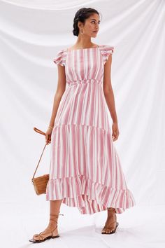 Rent Striped Maxi Dress from Nuuly. Pick 6 items for $98/month. Free shipping + returns. Chic Square Neck Midi Dress For Vacation, Elegant Square Neck Midi Dress For Vacation, Lined Vacation Dress With Square Neck, Chic Square Neck Maxi Dress For Vacation, Vacation Square Neck Lined Dress, Vacation Dress With Square Neck And Lining, Vacation Dresses With Square Neck And Lining, Beach Square Neck Lined Midi Dress, Chic Square Neck Dress For Vacation