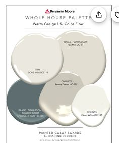 the paint colors are white and gray, which is one color for each room in the house