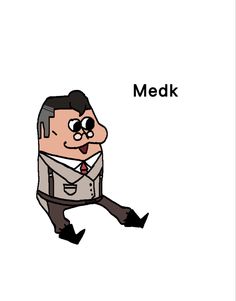 a man in a suit is running with the words medk