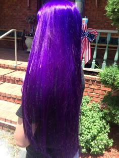 Purple Hair With Extensions, Purple Hair Vibrant, Iroiro Purple, Hot Purple Hair, Electric Purple Hair, Neon Purple Hair, Bright Purple Hair Color, Hair Color Bright, Pravana Hair Color